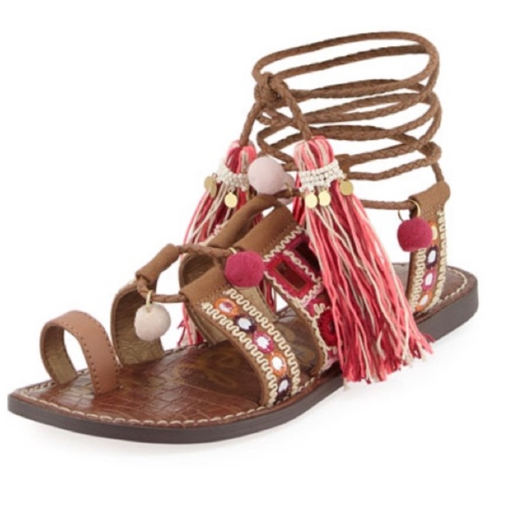 Sam Edelman Sandals Women’s 8.5 Gretchen Gladiator Ankle Wrap